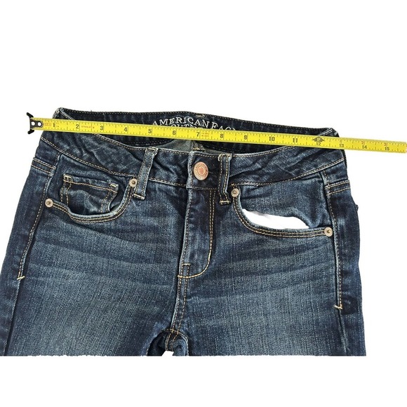 American Eagle | Women's Blue 5-Pocket Design Ankle Skinny Stretch Jeans Size 0 - Picture 5 of 8